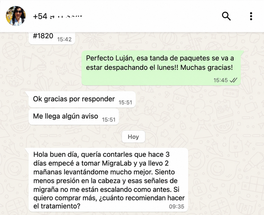 Mensaje de cliente
