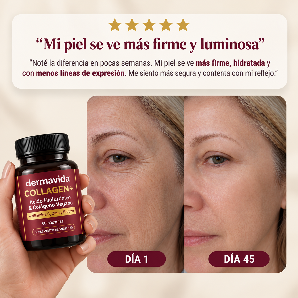 Dermavida® – Menos arrugas, más firmeza, colágeno desde adentro